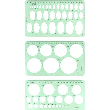 ORFOFE Lot de 3 gabarits dessin en ABS, formes géométriques (1/5)