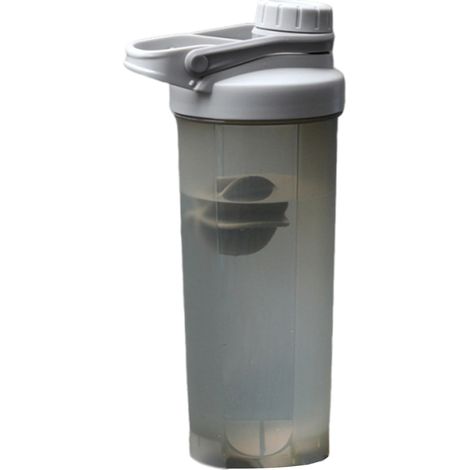 Gobelet isotherme en plastique de 700 ml avec billes de mélange pour les sports de plein air (gris) (1/5)