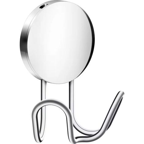 Smedbo BESLAGSBODEN Doppel Haken, Selbstklebend, Verchromt, Höhe 90 mm BK356 (1/2)
