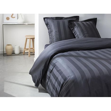 Juego de cama TODAY Prestige - 240 x 260 cm - 2 personas - 100% Satén de algodón - Fusain (1/3)