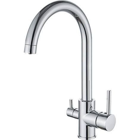 Robinet d'évier avec système d'osmose inverse, double sortie à trois voies, aérateur, rotation à 360° (1/5)