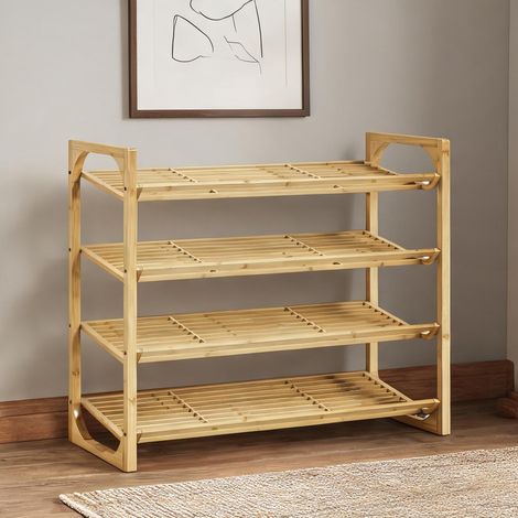 Meuble à chaussures en bambou 76 x 33 x 67 cm (1/5)