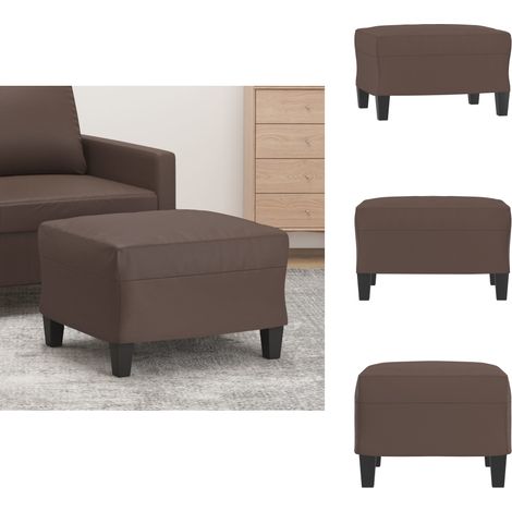 Fußhocker Braun 60x50x41 cm Kunstleder - Polsterhocker - Sitzsack - Fußablage - Couchtisch - Braun (1/5)