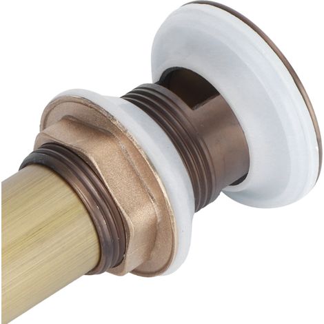 Siphon pour lavabo antique sans débordement [Évier avec trou] matériau cuivre et acier inoxydable diamètre 3cm type anglais 237g (1/5)