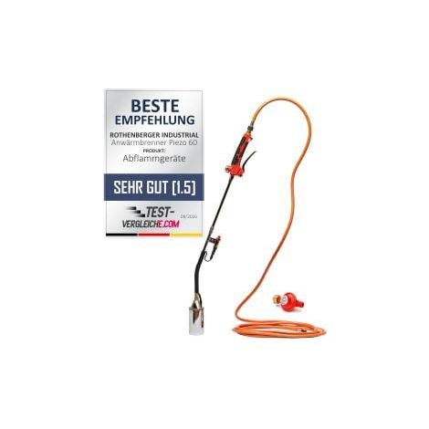 ROTHENBERGER Industrial Chalumeau de chauffage 2 pièces Piézo avec tuyau de gaz propane de 5 m et détendeur constant propane 4 bar - 1500005080 (1/3)