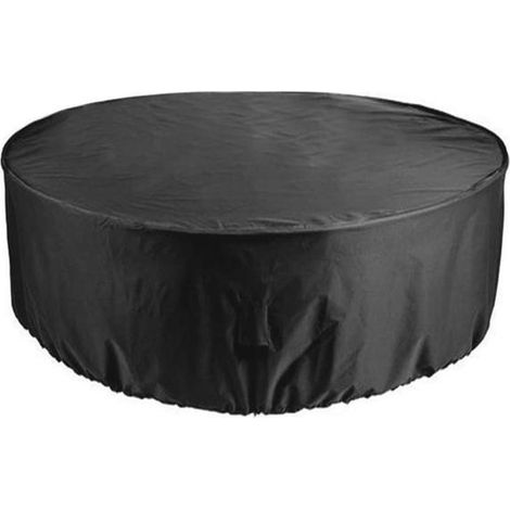 Housse imperméable pour table de jardin ronde, housse noire pour mobilier de jardin 160 x 90 cm (1/5)