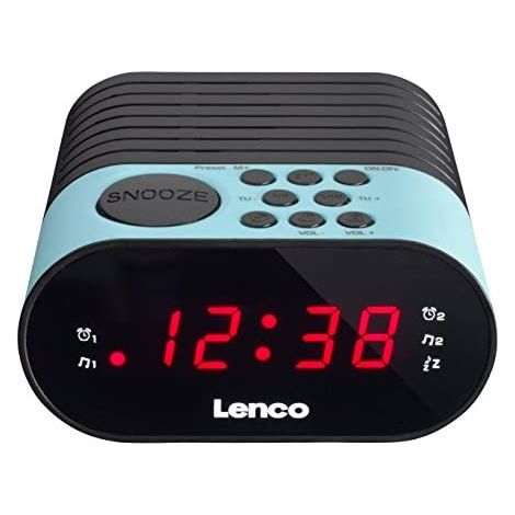 Radio-réveil LENCO CR-07 Bleu, radio FM, double alarme (1/5)