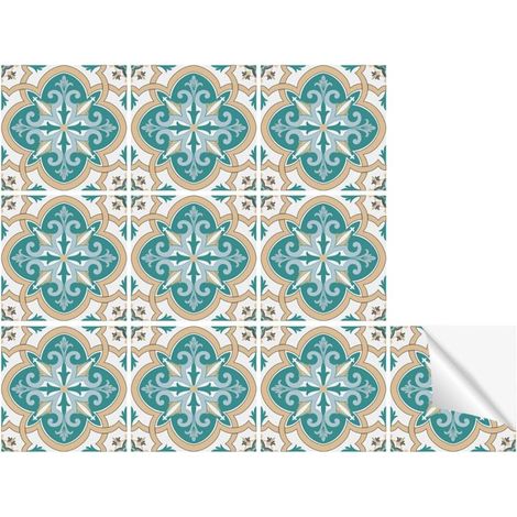 Lot de 10 autocollants muraux imperméables pour décoration murale de cuisine, salle de bain, salon 15,2 x 15,2 cm (1/5)