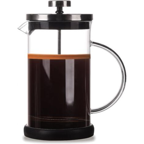 Cafetière à presse française - 5 tasses - Cafetière à presse française 600 ml, carafe française pour café filtre, expresso et thé avec triple filtre (noir)