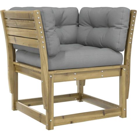 Maison Exclusive - Divano Giardino Braccioli con Cuscini Legno di Pino Impregnato (1/5)