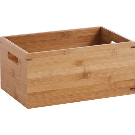Zeller 13340 Cesto Contenitore, Bambú, Beige, 30x20x14 cm