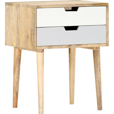vidaXL Comodino 47x35x59 cm in Legno Massello di Mango (1/5)