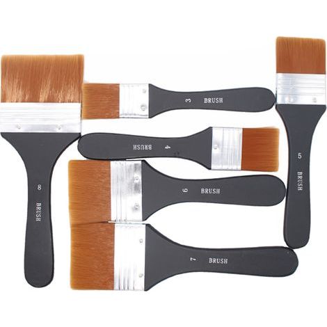 Pinceaux Peinture,7 Pièces aquarelle pinceau plat acrylique large kit Pinceaux à Peinture d'Artistes en Acrylique Plats pour la peinture d'artistes,pinceaux peinture à l'huile 20/32/39/46/56/62/72mm G (1/3)