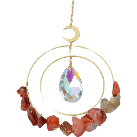 Carillon éolien suspendu en cristal, attrape-soleil, pour fenêtre, maison, jardin (1/5)