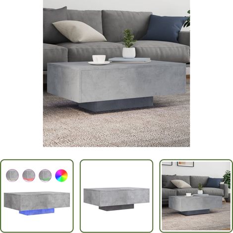 LED-Leuchten Couchtisch - Couchtisch mit LED-Leuchten Betongrau 85x55x31 cm (1/5)