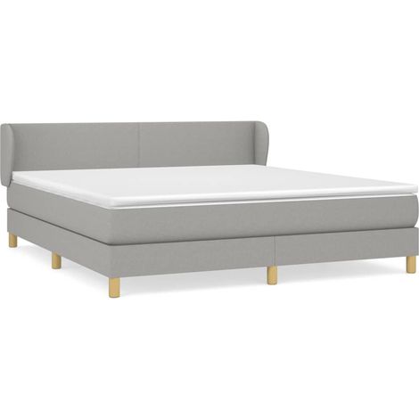 Maison Exclusive - Boxspringbett mit Matratze Hellgrau 180x200 cm