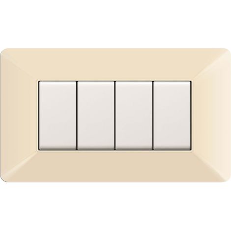 Placca Easy 4 Moduli Avorio (Elettrocanali Cod. Ecse9804A)