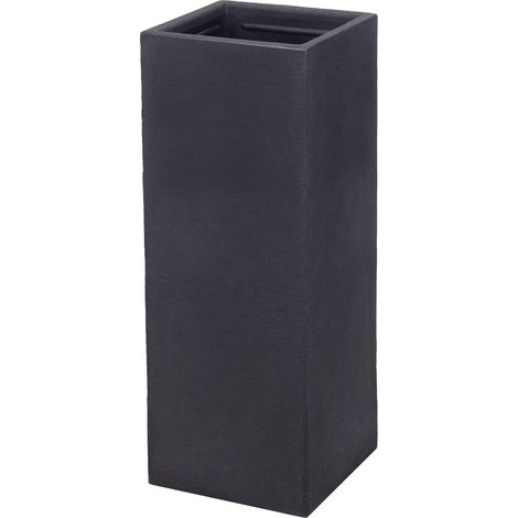 XXL Kunststoff Pflanzkübel anthrazit 80 cm - Übertopf eckig - Blumenkübel Pflanzkasten Pflanzsäule