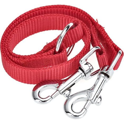 Laisse Double - 78cm - Multi-positions - Métal - Chaîne (1/3)