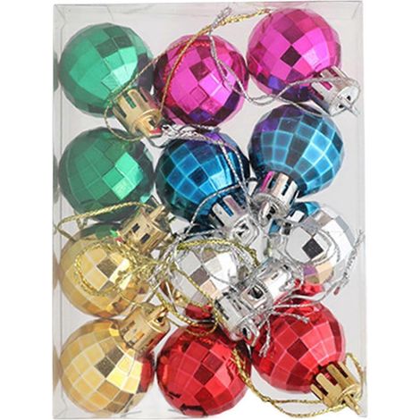 Lot de 12 boules de Noël décoratives, à suspendre au sapin, style classique, pour les fêtes de fin d'année (anniversaire de mariage, etc.).-Square (1/5)