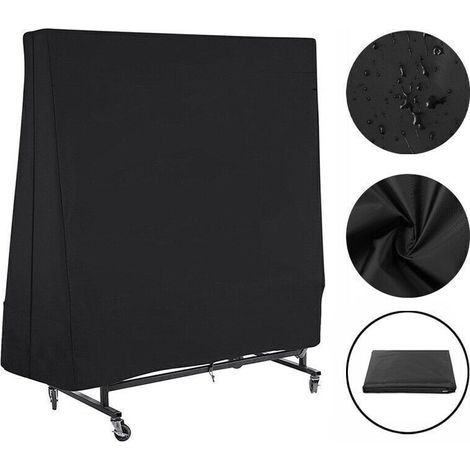 Protective cover for outdoor ping-pong table – Waterproof and dustproof 210D Oxford fabric – Black, 368 × 160 cm