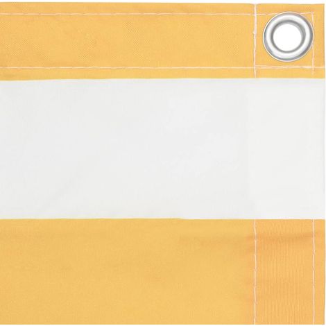 Maison Exclusive - Paravento Balcone Bianco e Giallo 75x500 cm Tessuto Oxford