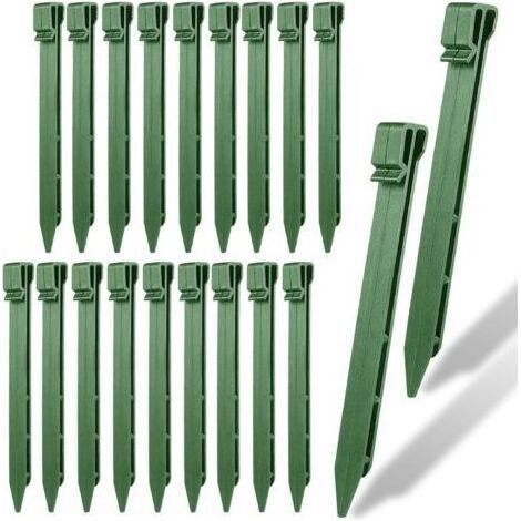 Lot de 20 piquets d'ancrage en plastique pour bordure de pelouse et paysage (1/3)