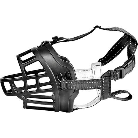 Muselière Chien - Panier en Silicone Souple avec Sangle Nylon Réglable - Pour Entraînement Anti-aboiement Anti-morsure - Taille Unique (1/5)