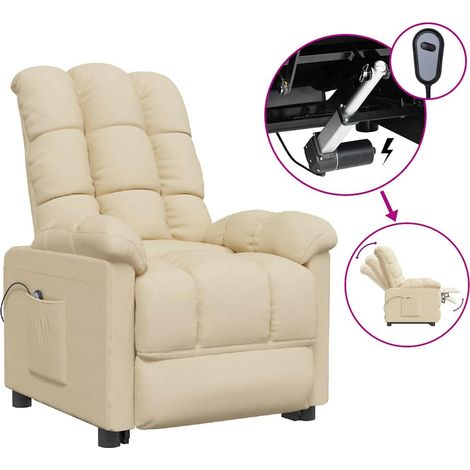 Maison Exclusive - Relaxsessel Elektrisch Creme Stoff (1/5)
