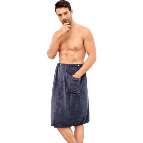 Peignoir de Bain Homme Microfibre 70x140 cm - Serviette de Plage Séchage Rapide, Légère et Absorbante