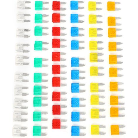 60 pièces fusibles automobiles miniatures argentées pour accessoires intérieurs voiture et protection auto