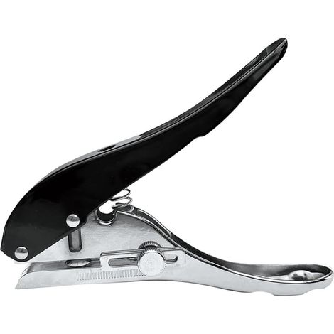 Hole Punch Single Hole Punch - 10 mm Single Hole Punch, High Performance Hole Punch, Desk Accessories for Folders, ID Cards, PVC (Black) (1/5)