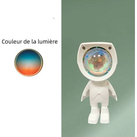 Projecteur coucher de soleil astronaute, lampe USB effet coucher de soleil, rotation à 360°, idéale pour les photos, la chambre ou les fêtes. (1/5)