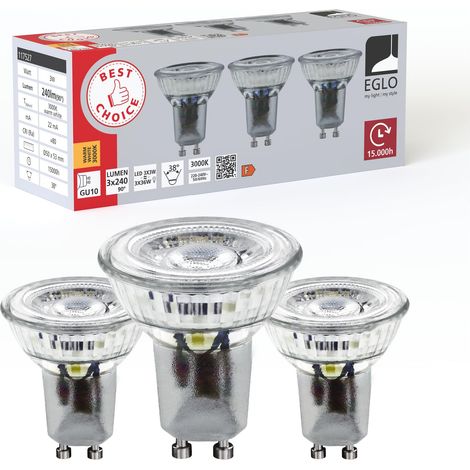Lot de 3 ampoules LED GU10, 3 spots LED à réflecteur, lampes à (1/4)