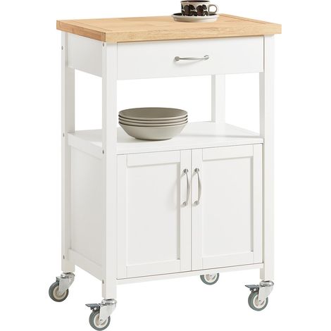 SoBuy Carrello cucina, carrello da servizio colore:Bianco, FKW22-WN