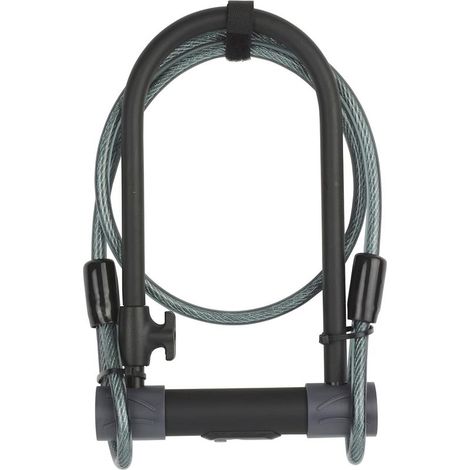 1 Bügelschloss, 1,2 m Kabel, gehärteter Stahl, Schlüssel, Fahrrad, Mountainbike, Motorrad (1/5)