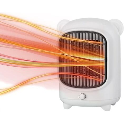 Chauffage D'appoint, Radiateurs Électriques 500W, Radiateurs Soufflants en Céramique, Radiateurs Personnels avec Protection Contre La Surchauffe pour Le Bureau À Domicile, Blanc (1/5)