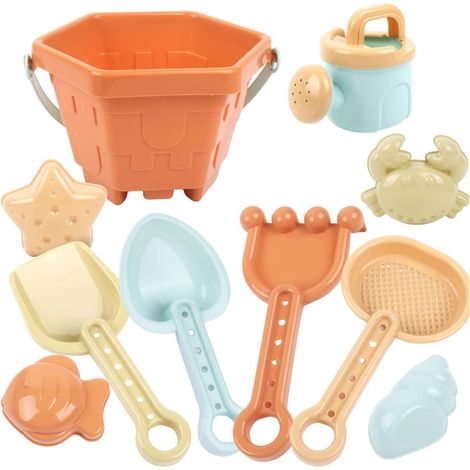 Alomejor 10 Pièces Jouets De Plage – Seau, Pelle, Râteau, Moules à Sable – Sac De Rangement Inclus – Activités Extérieures Pour Enfants