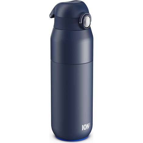 Gourde Isotherme 540 ml (18 oz)- Bouteille Étanche en Acier Inoxydable, Couvercle Rabattable, Ouverture à Une Touche, Débit Rapide, Chaud et Froid, Bleu Marine (1/5)