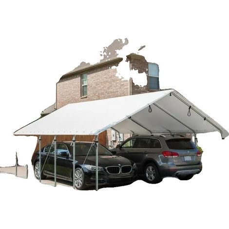 Bâche de Carport, Résistante aux Intempéries, Installation Facile, vert armée (1/2)
