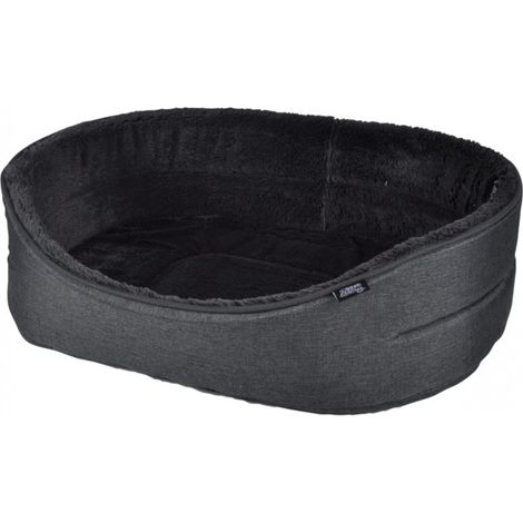 Panier ovale pour animaux avec intérieur aspect peluche - Noir - L 55 x l 37 cm - Gamme Newton - Livraison gratuite (1/5)