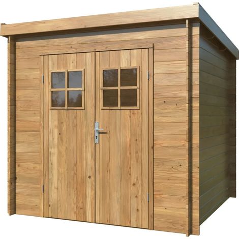 Casetta in Legno Impregnato 216x216 cm Blockhouse 19 mm Doppia Porta (1/4)