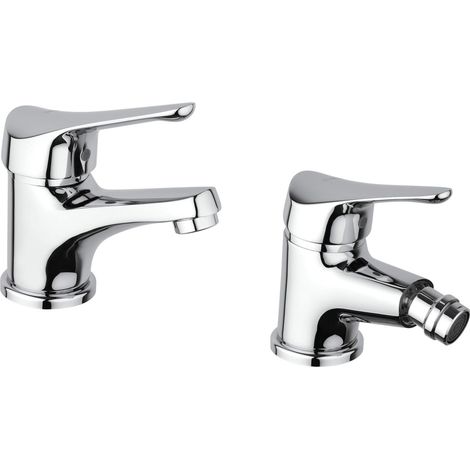 Conjunto de grifería para lavabo y bidé en color cromo Piralla Ariel KITARIEL2CR (1/3)