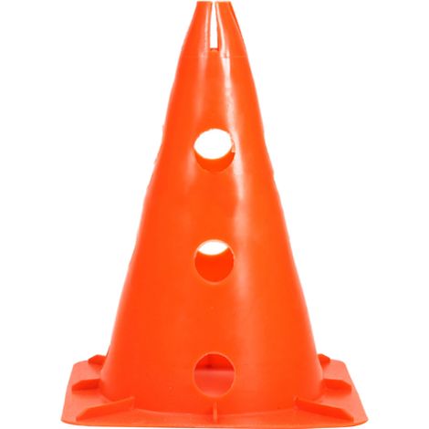 1 baril de marquage de football avec trous, cône d'obstacle de route, équipement d'entraînement sportif (orange) (1/4)