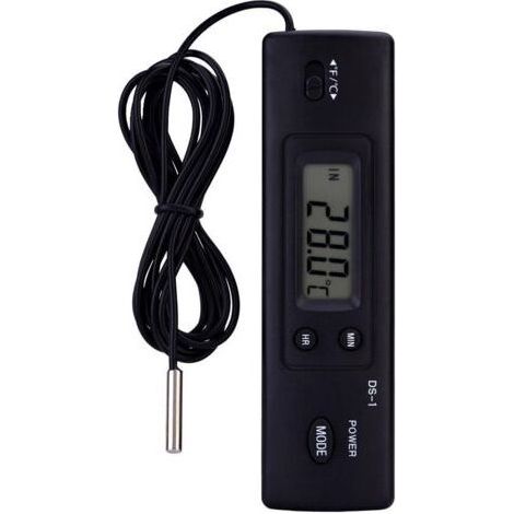 Thermomètre Compteur De Température Numérique À Cristaux Liquides LCD Mesure De L'humidité Capteur De Sonde Câblé pour Réfrigérateur Aquarium Climatiseur（Noir）