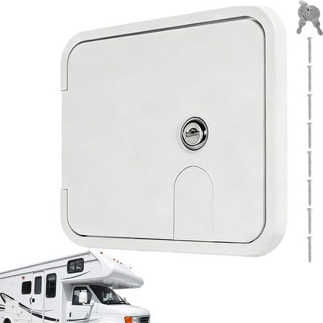 Porte d'accès pour cordon d'alimentation de véhicule récréatif Couvercle de compartiment de camping-car résistant à la rouille Porte de trappe à cordon d'alimentation de camping-car Pour (1/5)