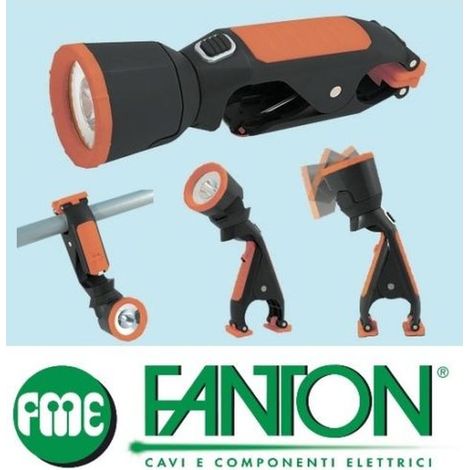 LAMPADA PORTATILE FANTON 62566 TORCIA A LED CON PINZA BASE MAGNETICA TESTA SNODABILE