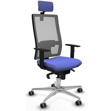 Piqueras y Crespo Horna Chaise de bureau tissu bleu clair (1/3)