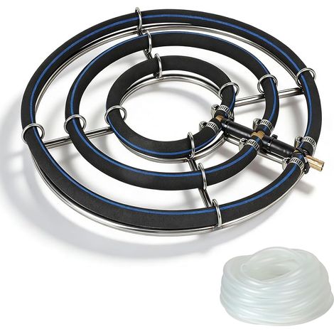 Teichbelüfter, Belüftungsring Ø 35 cm, 3-in-1-Ringe aus Edelstahl 304, Teichsprudler mit 5 m Schlauch (Ø 9 mm) (1/5)