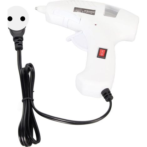 Pistolet à colle chaude 20W, préchauffage rapide, manche ergonomique, support pliable pour bâtons de 7mm, 110V-240V, prise UE (1/5)